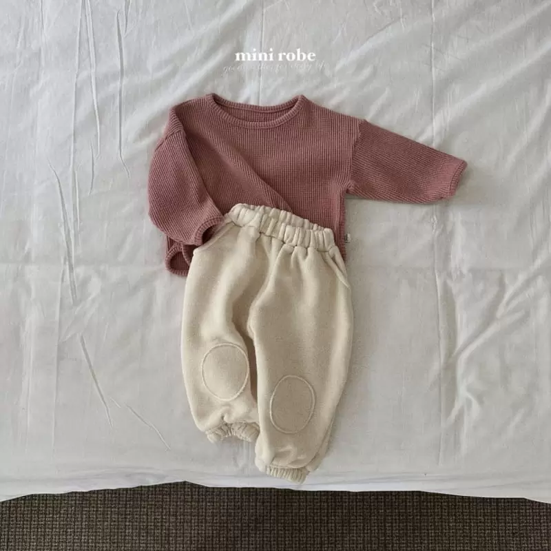 Mini Robe - Korean Baby Fashion - #onlinebabyboutique - Cream Waffle Tee - 10