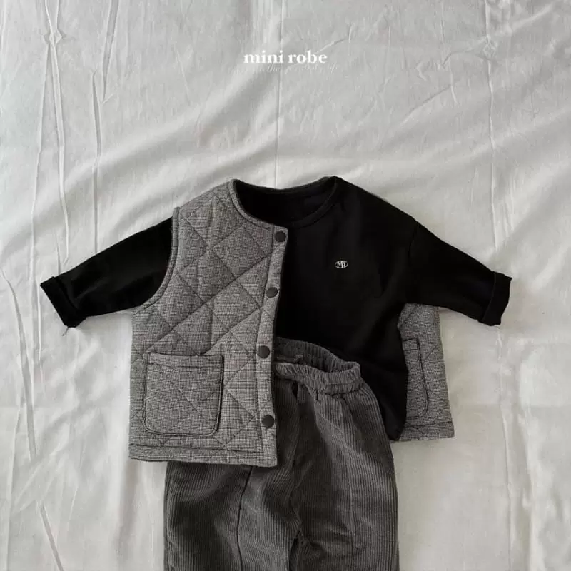 Mini Robe - Korean Baby Fashion - #onlinebabyshop - Checks Vest - 12