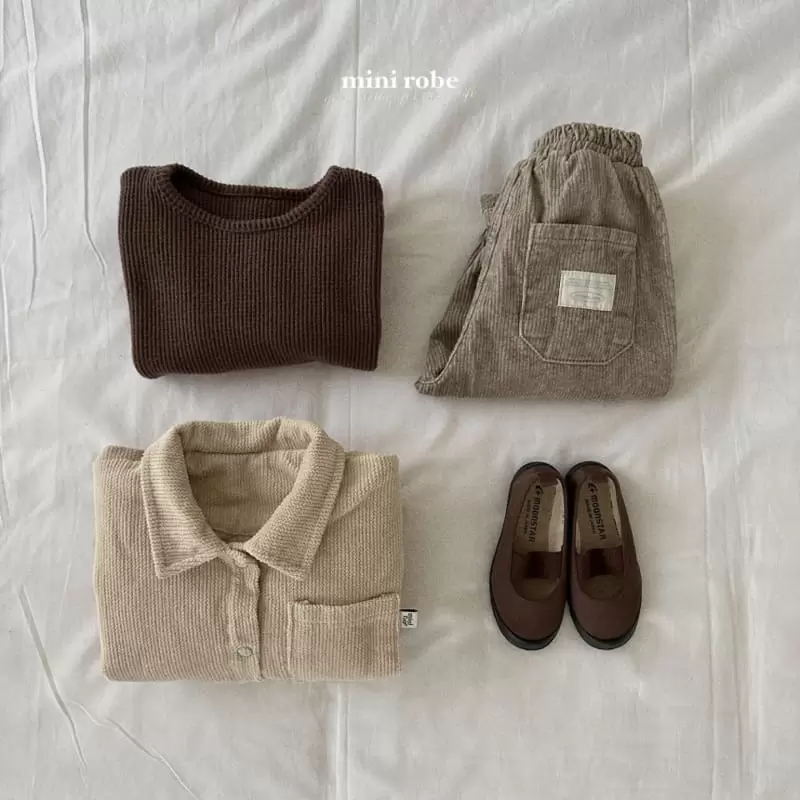 Mini Robe - Korean Baby Fashion - #smilingbaby - Cream Waffle Tee - 12