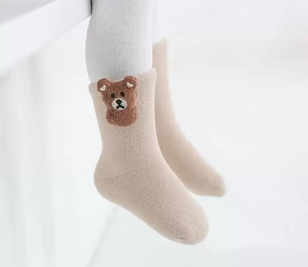 Miso - Korean Baby Fashion - #babyboutique - Bear Patch Socks - 6