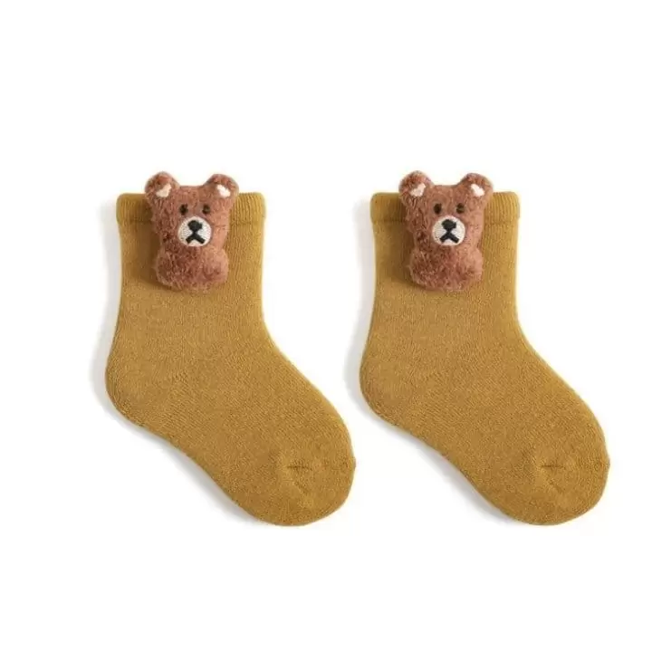 Miso - Korean Baby Fashion - #babyfashion - Bear Patch Socks - 10