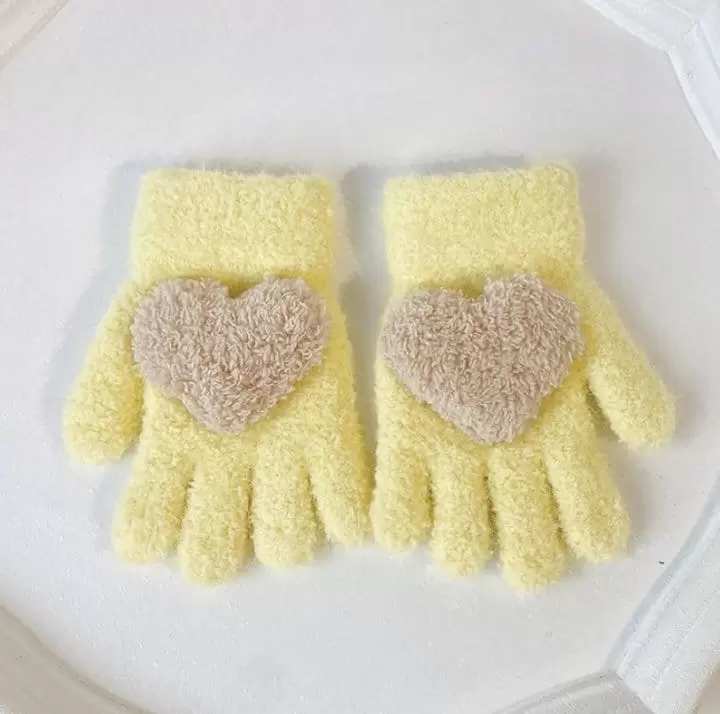 Miso - Korean Children Fashion - #kidzfashiontrend - Heart Finger Gloves - 3