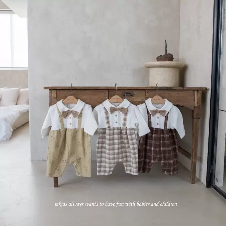 Mkids - Korean Baby Fashion - #babyfashion - Da Vinci Dungarees Bodysuit - 11