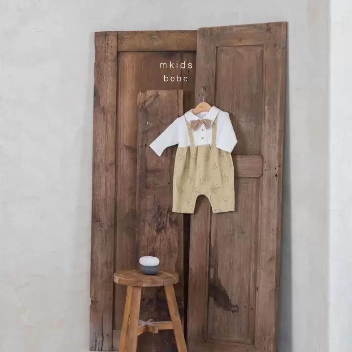 Mkids - Korean Baby Fashion - #babyootd - Da Vinci Dungarees Bodysuit