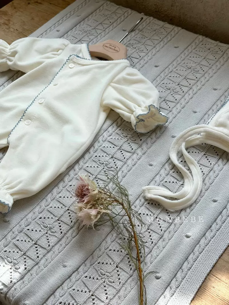 Monbebe - Korean Baby Fashion - #babyoutfit - Veloure Grace Bodysuit - 6