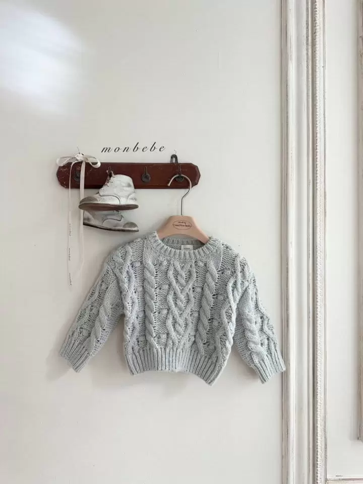 Monbebe - Korean Children Fashion - #kidzfashiontrend - Cable Round Knit Tee - 4