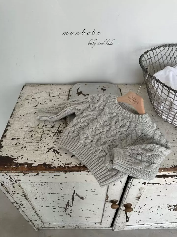 Monbebe - Korean Children Fashion - #kidzfashiontrend - Cable Round Knit Tee - 3