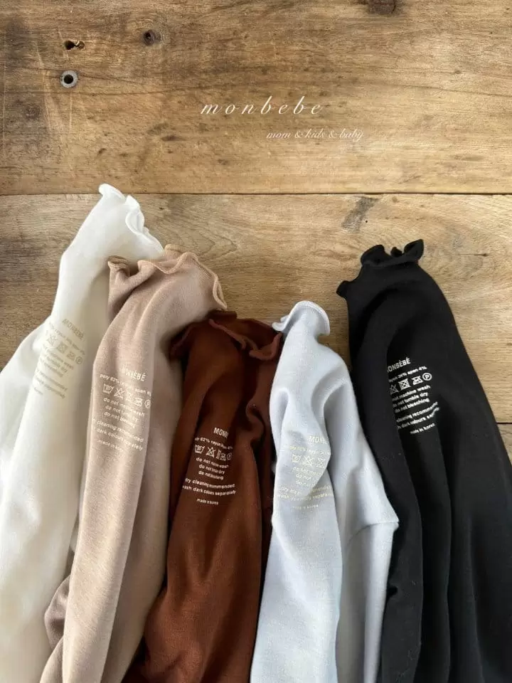 Monbebe - Korean Children Fashion - #toddlerclothing - Fleece Wave Turtleneck Tee