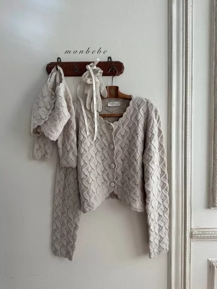 Monbebe - Korean Women Fashion - #womensfashion - Magaret Knit Cardigan Mom - 3