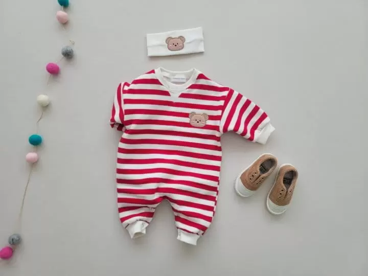 Moran - Korean Baby Fashion - #babyfever - Fleece Bear Bodysuit