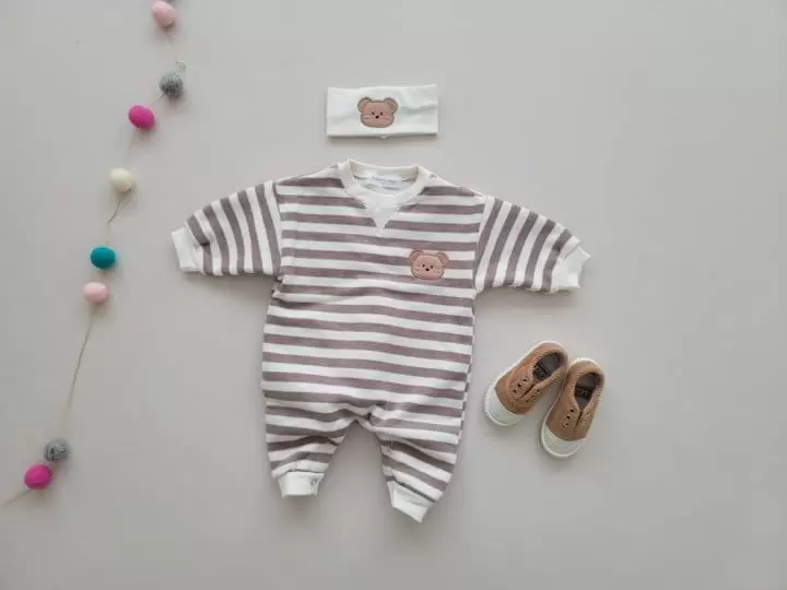 Moran - Korean Baby Fashion - #babygirlfashion - Fleece Bear Bodysuit - 2