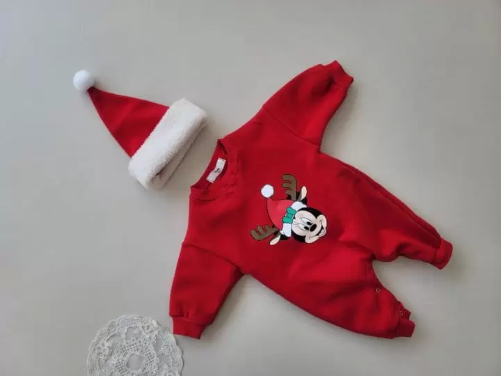 Moran - Korean Baby Fashion - #babyoutfit - Rudolf Mini Bodysuit with Hat - 3