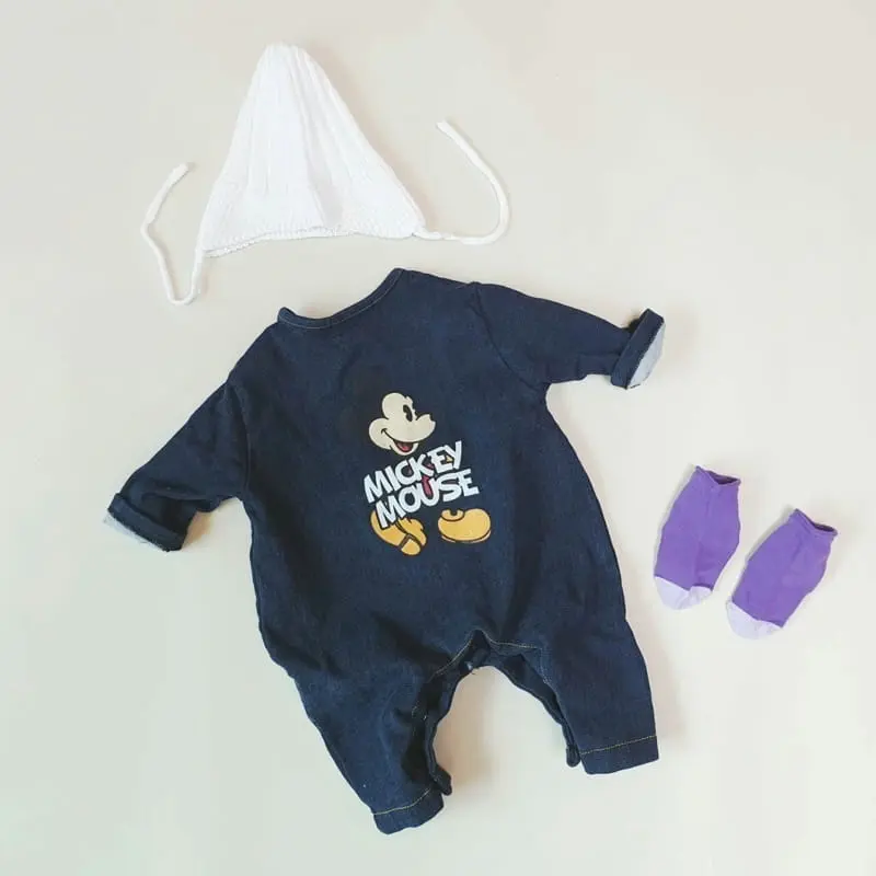 Moran - Korean Children Fashion - #childofig - Denim Bodysuit - 2