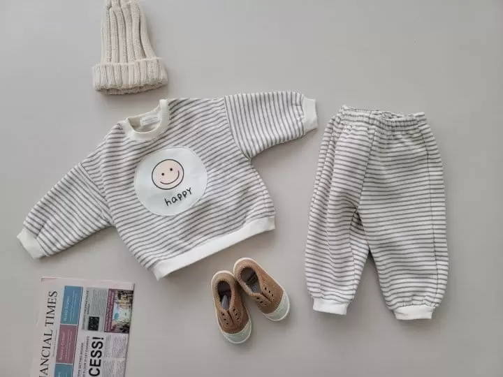 Moran - Korean Children Fashion - #designkidswear - Happy Fleece Top Bottom Set - 12