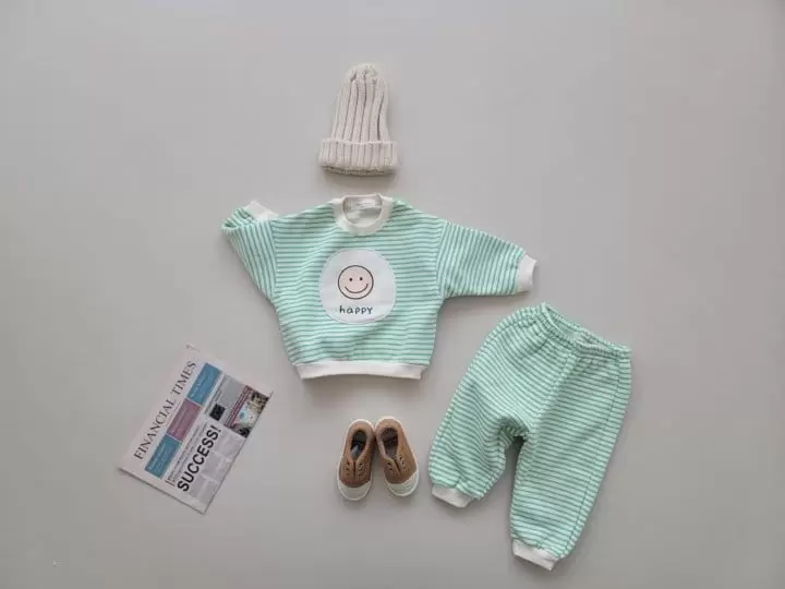 Moran - Korean Children Fashion - #minifashionista - Happy Fleece Top Bottom Set - 7