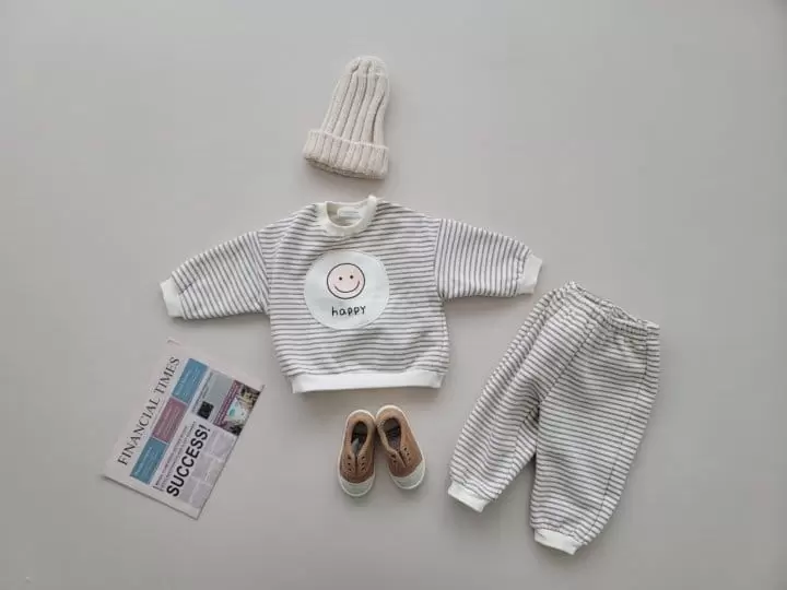 Moran - Korean Children Fashion - #prettylittlegirls - Happy Fleece Top Bottom Set - 8