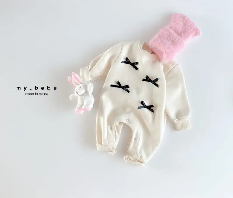 My Bebe - Korean Baby Fashion - #babyboutiqueclothing - Ribbon Kangaree Bodysuit - 8
