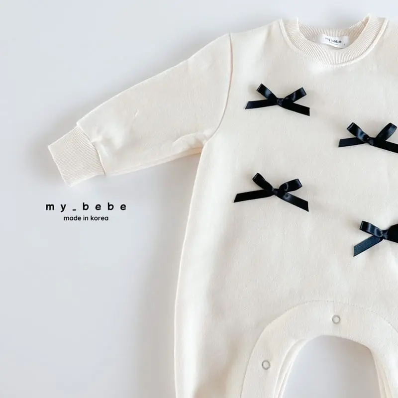 My Bebe - Korean Baby Fashion - #babyclothing - Ribbon Kangaree Bodysuit - 9