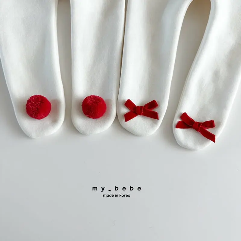 My Bebe - Korean Baby Fashion - #babylifestyle - Velvet Foot Leggings - 3
