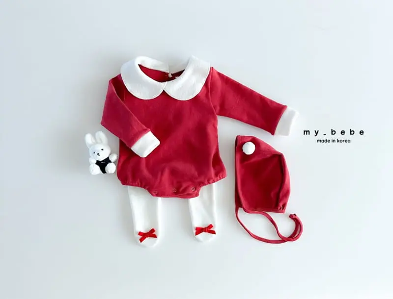 My Bebe - Korean Baby Fashion - #babyoninstagram - Christmas Bodysuit Set - 5