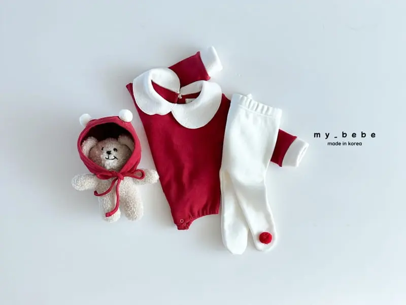 My Bebe - Korean Baby Fashion - #babyootd - Christmas Bodysuit Set - 6