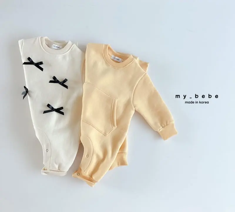 My Bebe - Korean Baby Fashion - #babywear - Ribbon Kangaree Bodysuit - 4