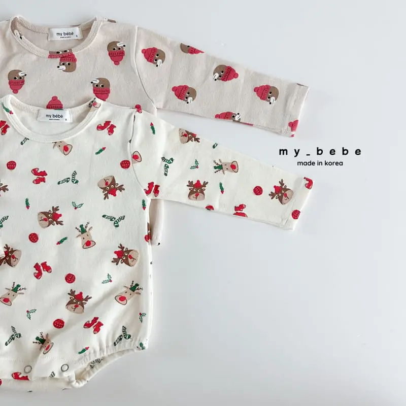 My Bebe - Korean Baby Fashion - #onlinebabyboutique - Bear Bear Hairband Bodysuit Set - 4