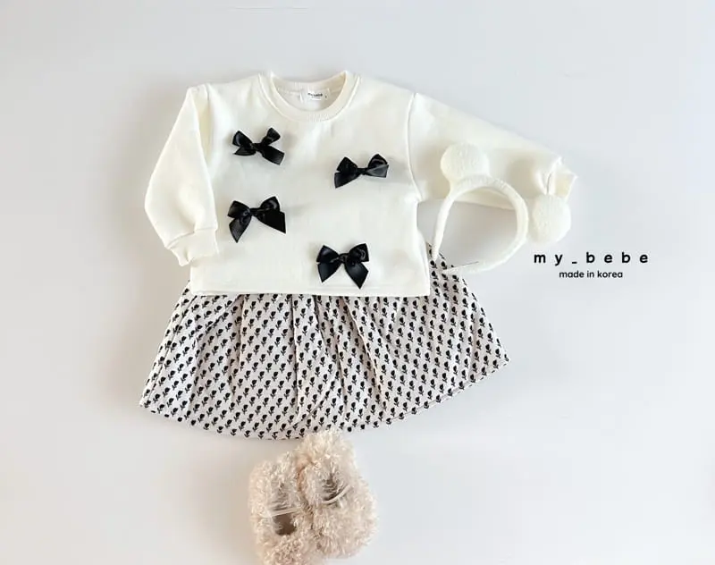 My Bebe - Korean Children Fashion - #kidsshorts - Winter Ribbon Sweatshirt - 6