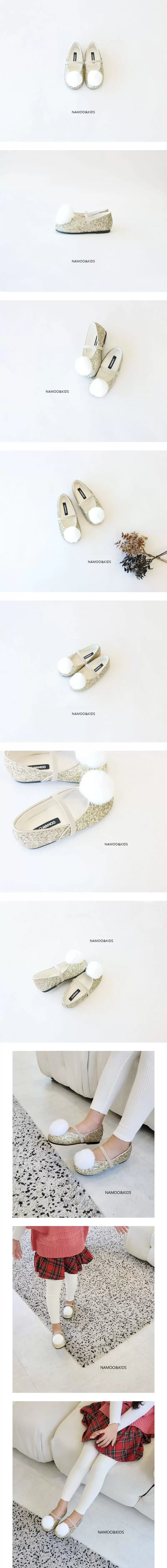 Namoo & Kids - Korean Children Fashion - #kidsshorts - Mimi Pompom Flats