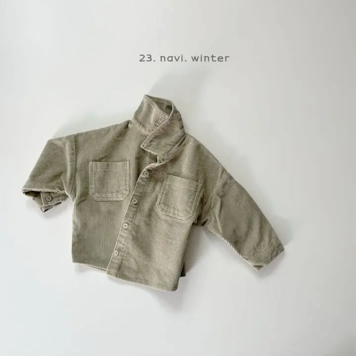 Navi - Korean Children Fashion - #toddlerclothing - Corduroy Shirt - 12