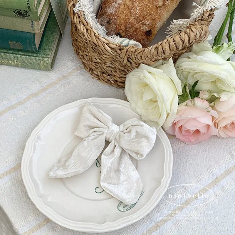 Ninibello - Korean Children Fashion - #fashionkids - Velvet Ribbon Hairpin