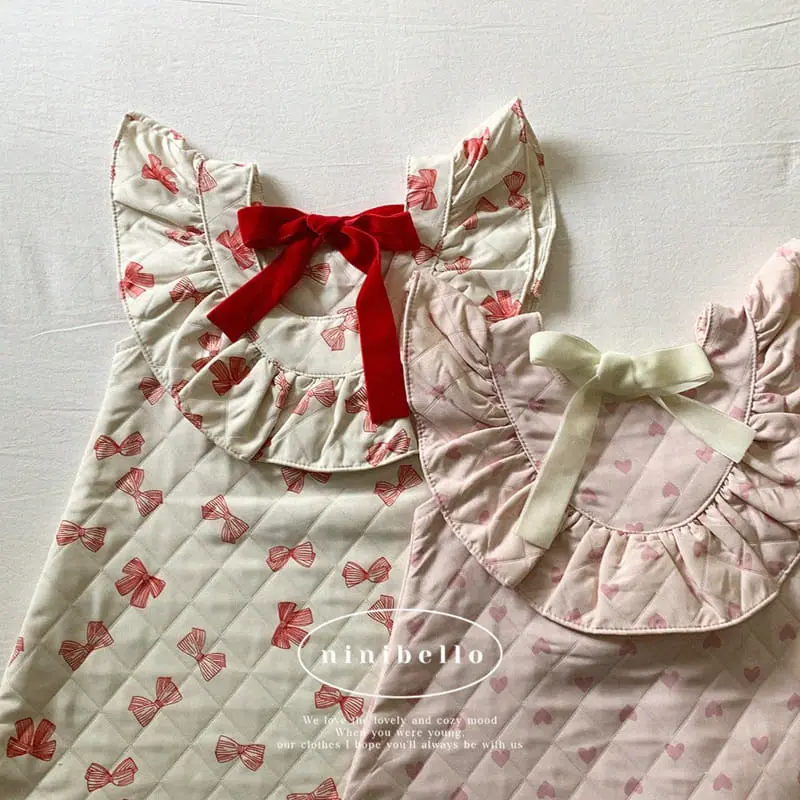 Ninibello - Korean Children Fashion - #prettylittlegirls - Velvet Ribbon One-piece - 3