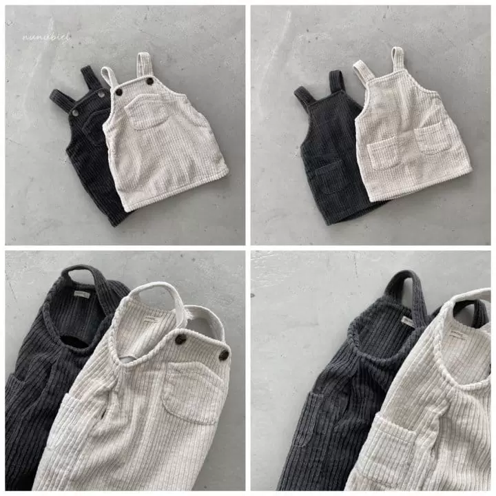Nunubiel - Korean Children Fashion - #designkidswear - Kid Rib Dungarees One-piece
