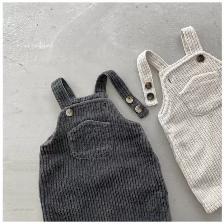 Nunubiel - Korean Children Fashion - #fashionkids - Kid Rib Dungarees One-piece - 3