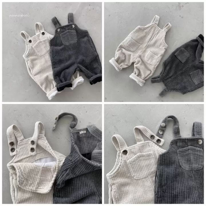 Nunubiel - Korean Children Fashion - #kidsshorts - Kid Rib Dungarees Pants - 3