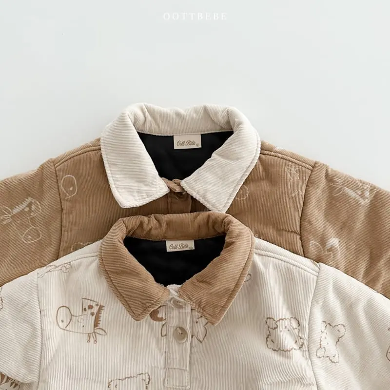 Oott Bebe - Korean Baby Fashion - #babyfever - Bear Rib Bodysuit - 4