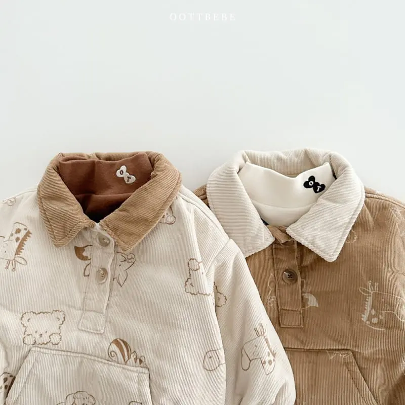 Oott Bebe - Korean Baby Fashion - #babyoutfit - Bear Rib Bodysuit - 9