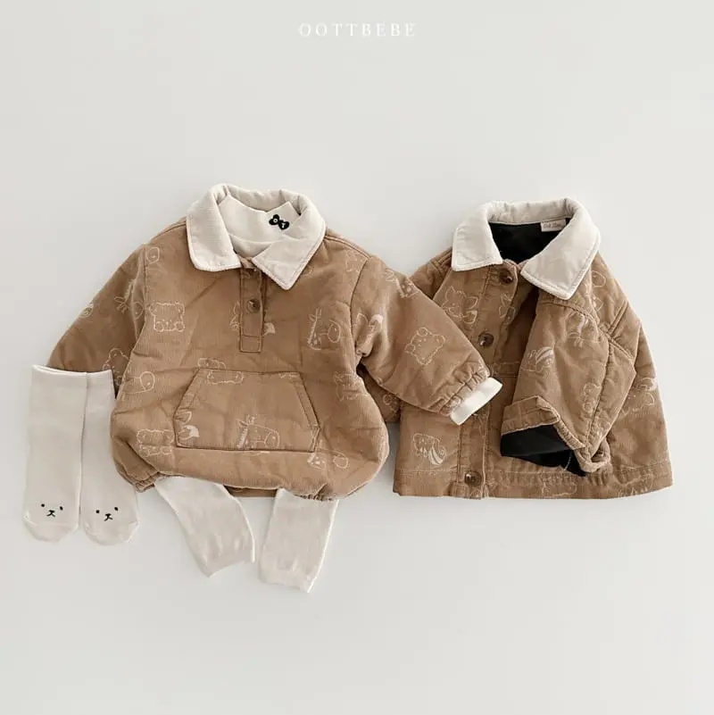 Oott Bebe - Korean Baby Fashion - #onlinebabyshop - Bear Rib Bodysuit - 12