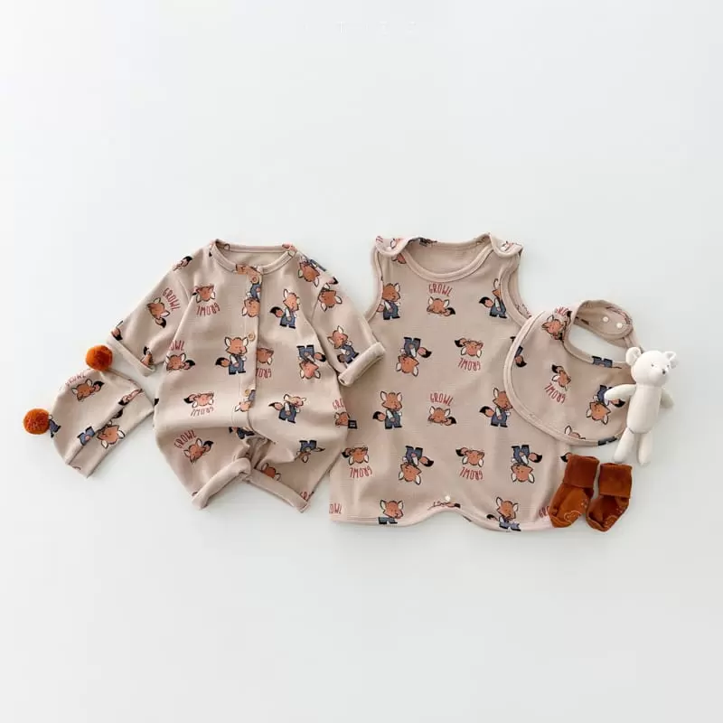 Oott Bebe - Korean Baby Fashion - #smilingbaby - Animal All In One Bodysuit - 6