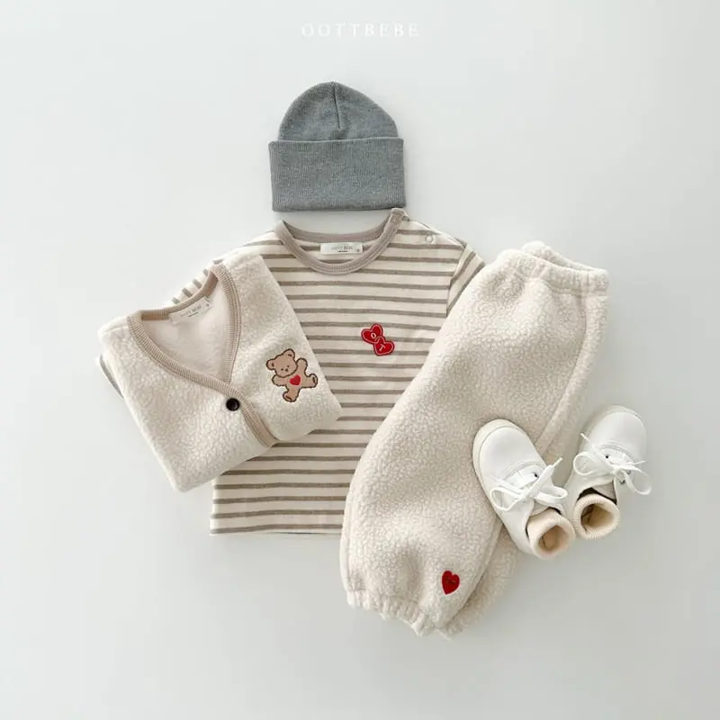 Oott Bebe - Korean Children Fashion - #childofig - Cozy Fleece Vest Set - 3