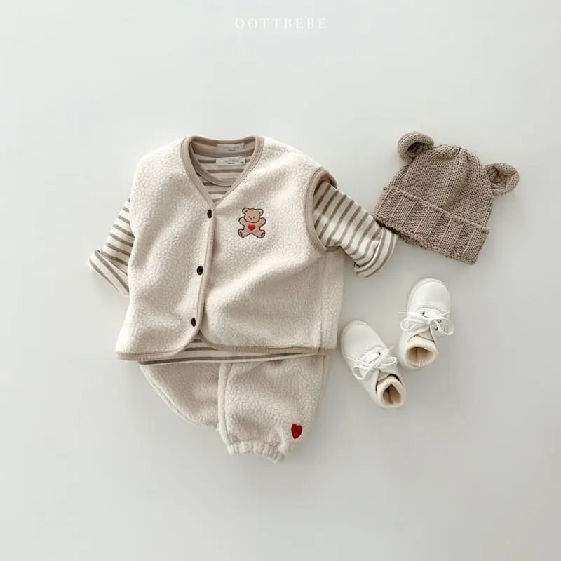 Oott Bebe - Korean Children Fashion - #discoveringself - Cozy Fleece Vest Set - 7