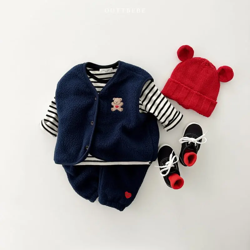 Oott Bebe - Korean Children Fashion - #fashionkids - Cozy Fleece Vest Set - 8