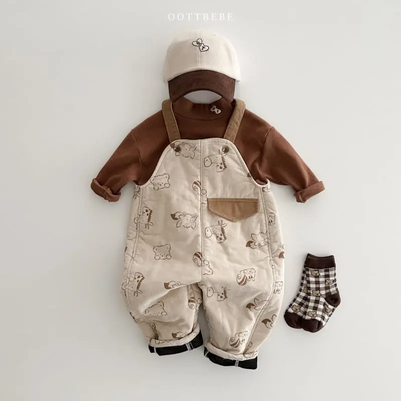 Oott Bebe - Korean Children Fashion - #kidsstore - Bear Rib Overall - 3