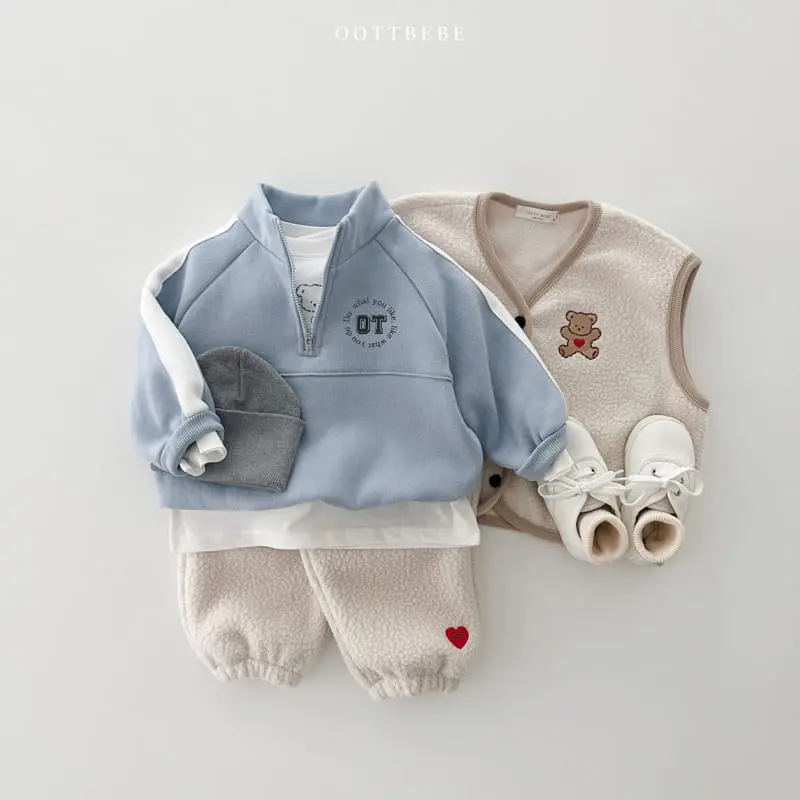 Oott Bebe - Korean Children Fashion - #kidzfashiontrend - Cozy Fleece Vest Set - 11