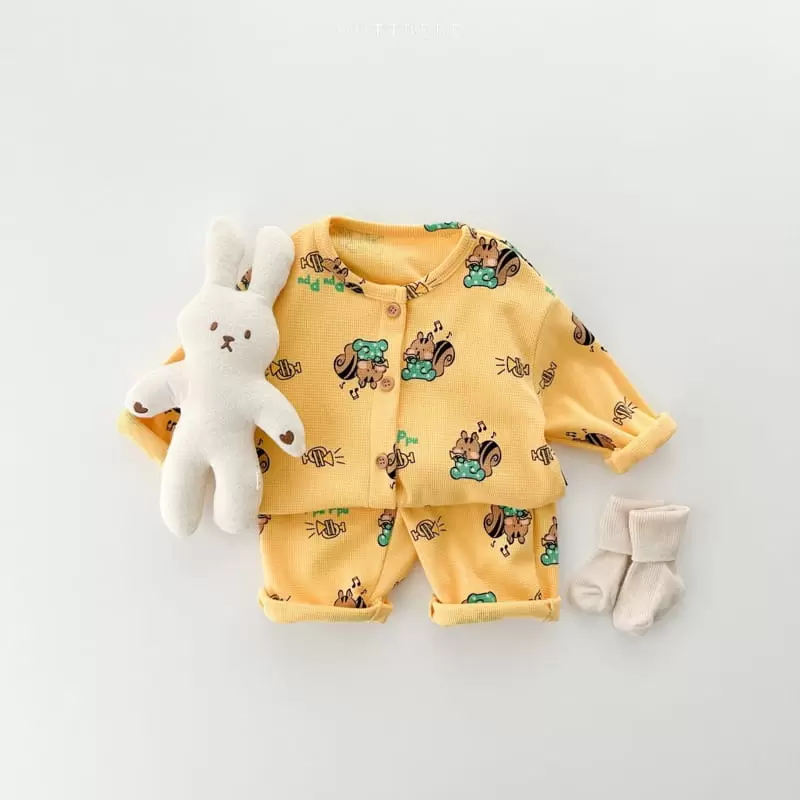 Oott Bebe - Korean Children Fashion - #minifashionista - Animal Top Bottom Set Homewear - 2