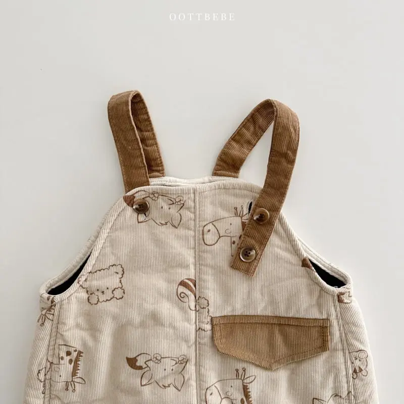 Oott Bebe - Korean Children Fashion - #minifashionista - Bear Rib Overall - 8