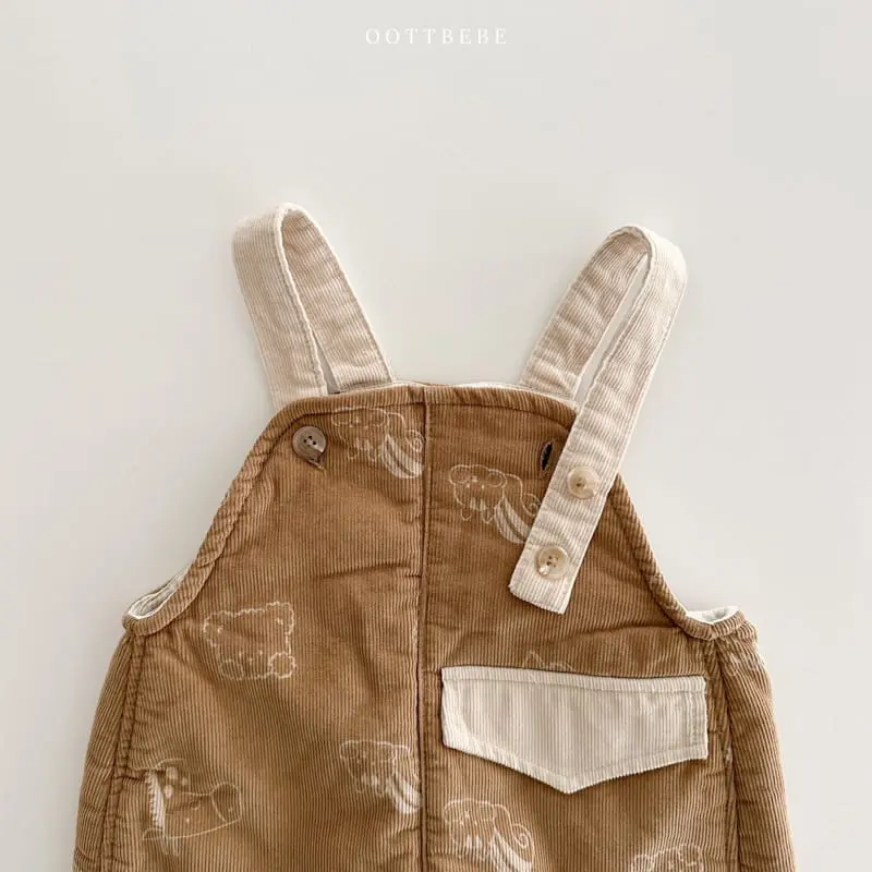 Oott Bebe - Korean Children Fashion - #prettylittlegirls - Bear Rib Overall - 9