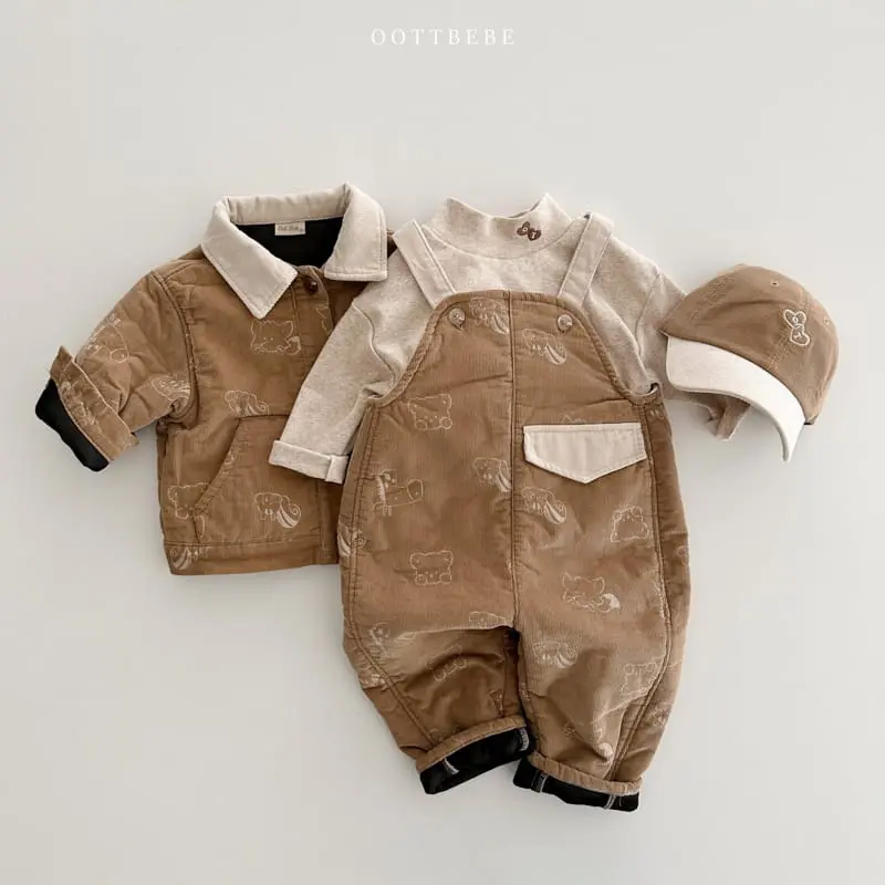 Oott Bebe - Korean Children Fashion - #toddlerclothing - Bear Rib Overall - 11