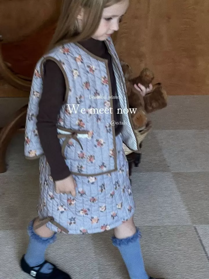 Otaly - Korean Children Fashion - #Kfashion4kids - Flower Padding Vest - 6