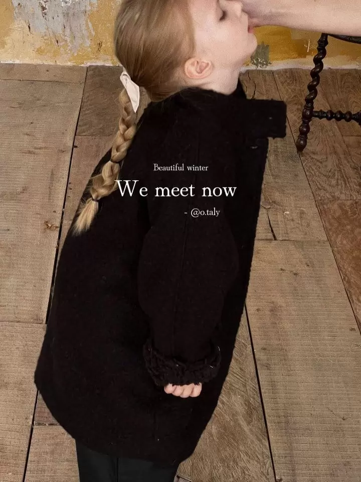 Otaly - Korean Children Fashion - #childrensboutique - 3681 Black Coat - 3